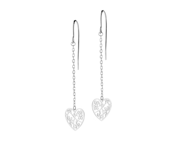 14 K Rhodium-Plated White Gold Dangling Earring 