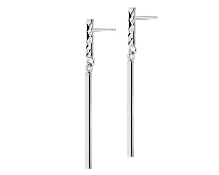 14 K Rhodium-Plated White Gold Dangling Earring 