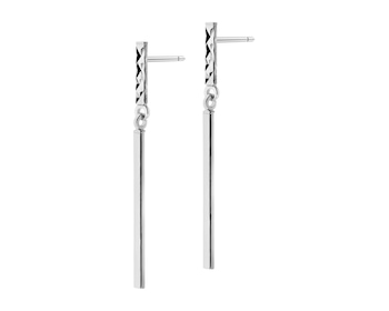 14 K Rhodium-Plated White Gold Dangling Earring 