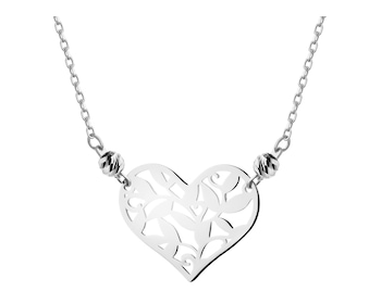 14 K Rhodium-Plated White Gold Necklace