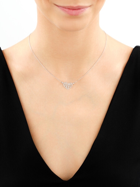 14 K Rhodium-Plated White Gold Necklace