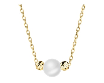 14 K Yellow Gold Necklace with Pearl