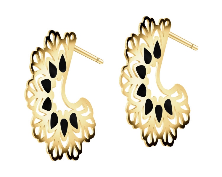 9 K Yellow Gold Earrings 