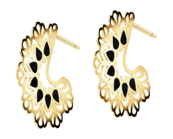 9 K Yellow Gold Earrings 