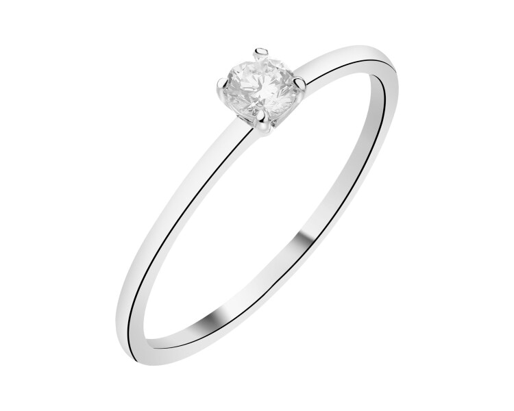 Rhodium Plated Silver Ring with Cubic Zirconia