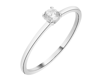 Rhodium Plated Silver Ring with Cubic Zirconia