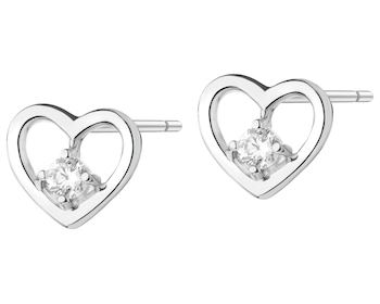 Rhodium Plated Silver Earrings with Cubic Zirconia