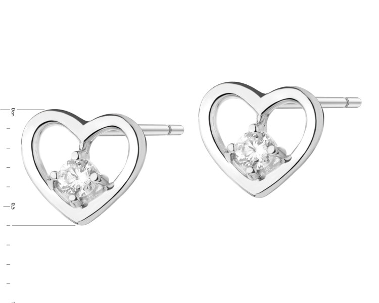 Rhodium Plated Silver Earrings with Cubic Zirconia