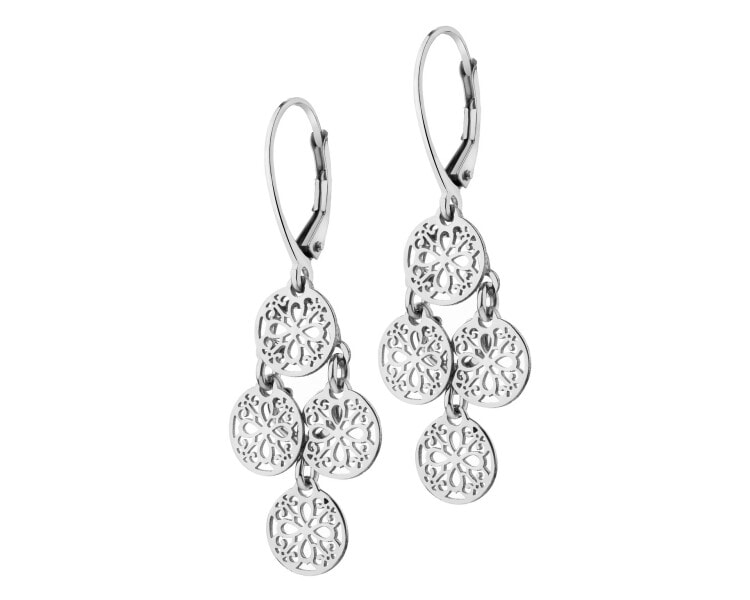 Rhodium Plated Silver Dangling Earring 