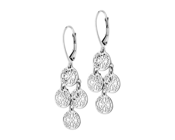 Rhodium Plated Silver Dangling Earring 