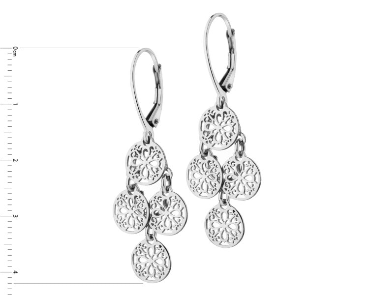 Rhodium Plated Silver Dangling Earring 