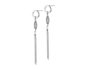 Rhodium Plated Silver Dangling Earring 