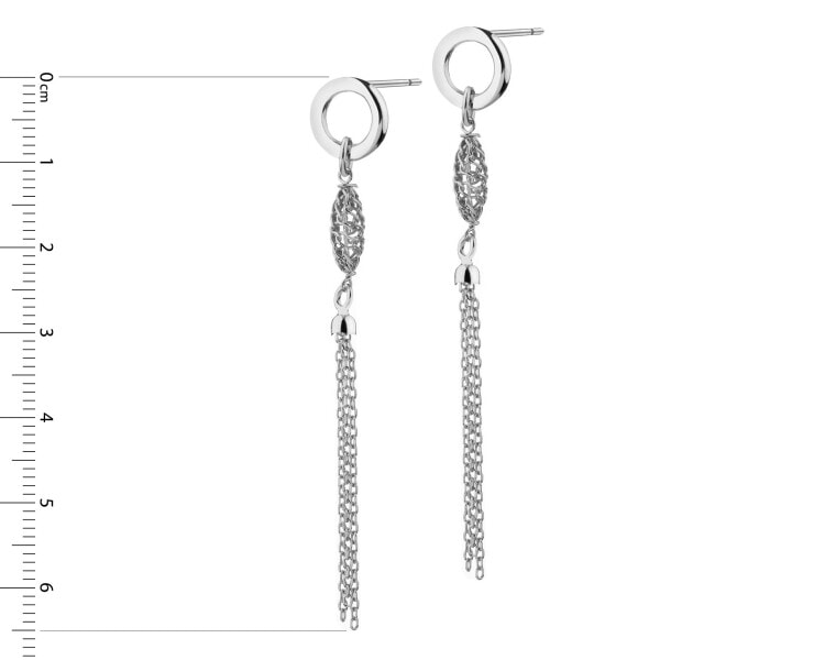 Rhodium Plated Silver Dangling Earring 