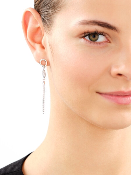 Rhodium Plated Silver Dangling Earring 