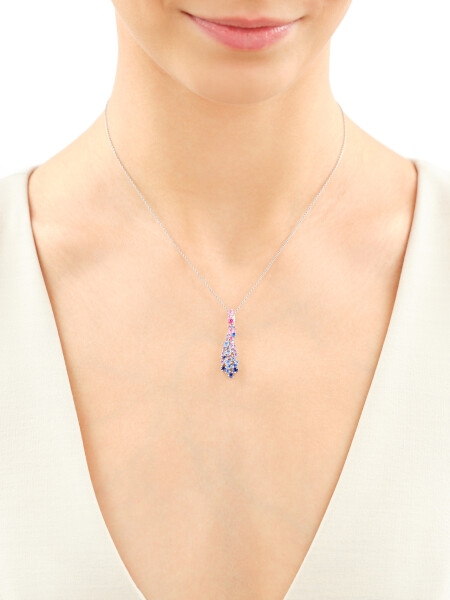 Rhodium Plated Silver Pendant with Cubic Zirconia