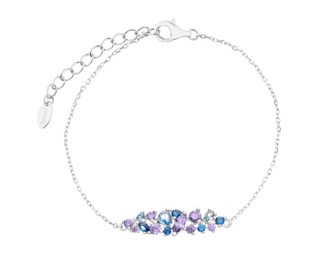 Rhodium Plated Silver Bracelet with Cubic Zirconia