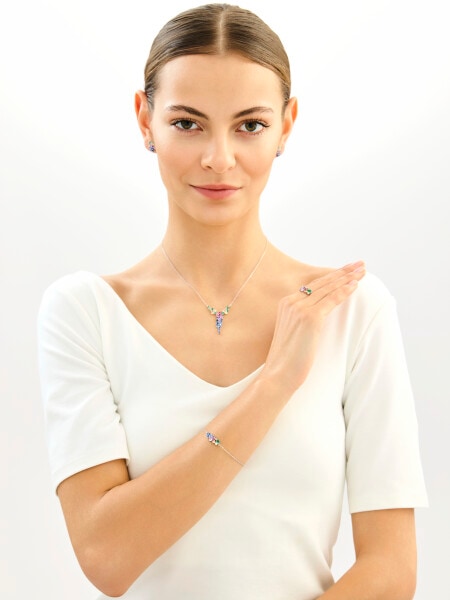 Rhodium Plated Silver Necklace with Cubic Zirconia