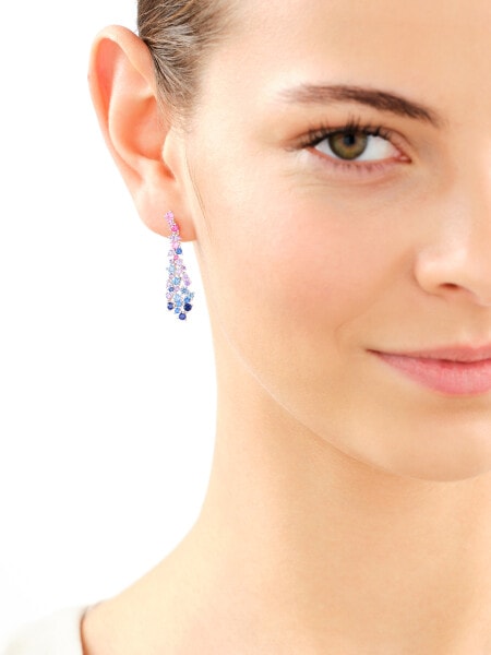 Rhodium Plated Silver Dangling Earring with Cubic Zirconia