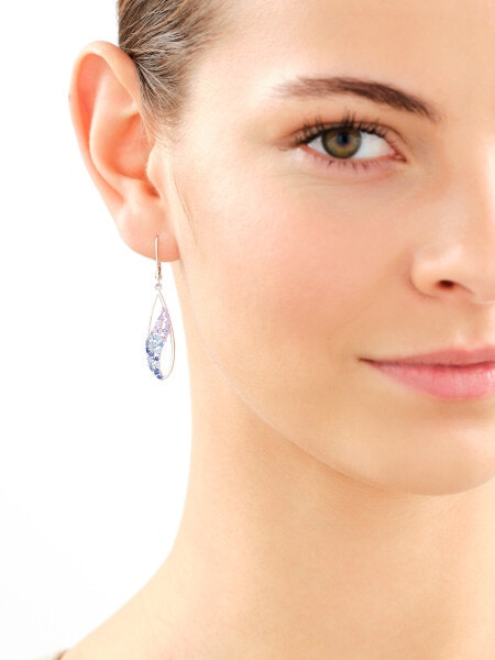 Rhodium Plated Silver Dangling Earring with Cubic Zirconia