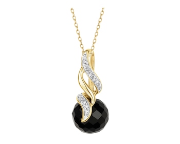 14 K Rhodium-Plated Yellow Gold Pendant  - fineness 14 K