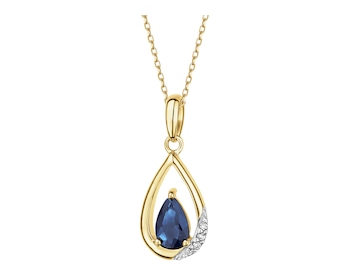 14 K Rhodium-Plated Yellow Gold Pendant  - fineness 14 K