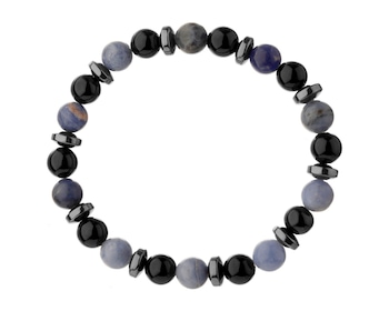 Stainless Steel Bracelet with Onyx