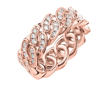 Gold-Plated Brass Ring with Cubic Zirconia