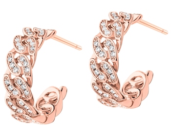 Gold-Plated Brass Hoop Earring with Cubic Zirconia