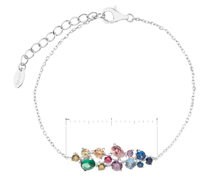 Rhodium Plated Silver Bracelet with Cubic Zirconia