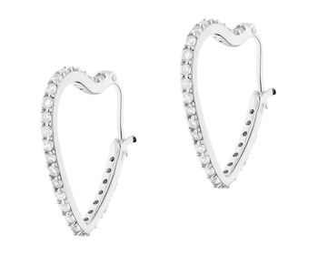 Rhodium Plated Silver Earrings with Cubic Zirconia