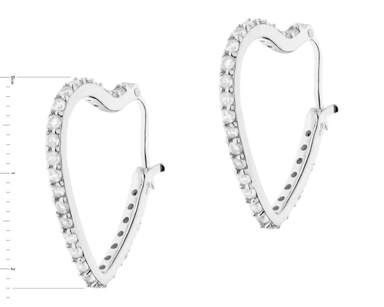 Rhodium Plated Silver Earrings with Cubic Zirconia