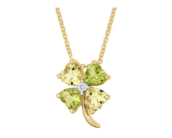 9 K Rhodium-Plated Yellow Gold Necklace  - fineness 9 K