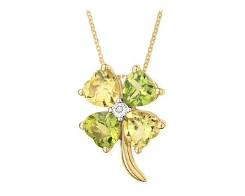 9 K Rhodium-Plated Yellow Gold Necklace  - fineness 9 K