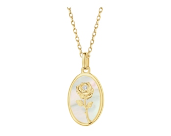 14 K Rhodium-Plated Yellow Gold Pendant  - fineness 14 K