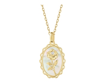 14 K Rhodium-Plated Yellow Gold Pendant  - fineness 14 K