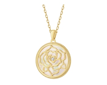 14 K Rhodium-Plated Yellow Gold Pendant  - fineness 14 K