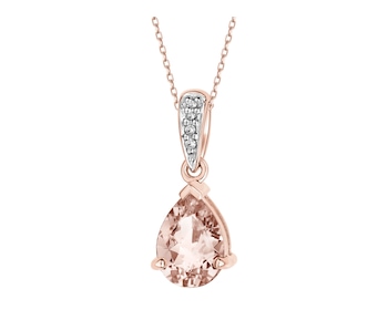 14 K Rhodium Plated Rose Gold Pendant  - fineness 14 K