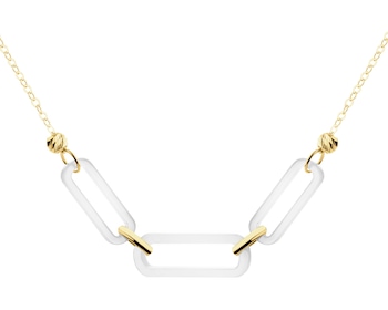 9 K Yellow Gold Necklace with Mother Of Pearl