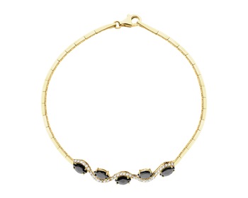 14 K Yellow Gold Bracelet with Cubic Zirconia