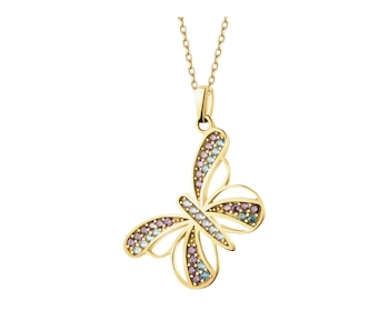 8 K Yellow Gold Pendant with Cubic Zirconia