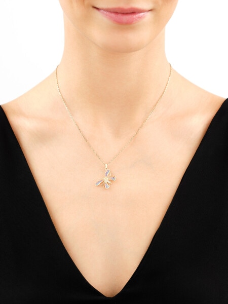 8 K Yellow Gold Pendant with Cubic Zirconia