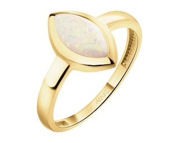 8 K Yellow Gold Ring with Opalite