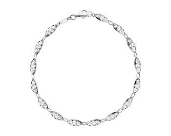 14 K Rhodium-Plated White Gold Bracelet 