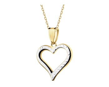 14 K Rhodium-Plated Yellow Gold Pendant 