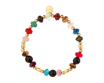 Gold-Plated Brass Bracelet with Agate