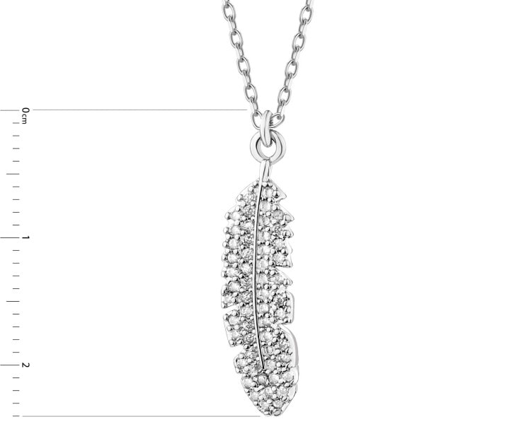 Rhodium-Plated Brass Necklace with Cubic Zirconia