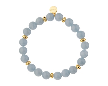 Gold-Plated Brass Bracelet with Quartz