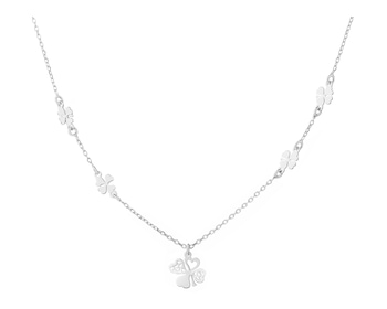 Rhodium Plated Silver Necklace 