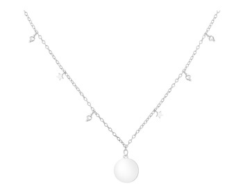 Rhodium Plated Silver Necklace with Cubic Zirconia