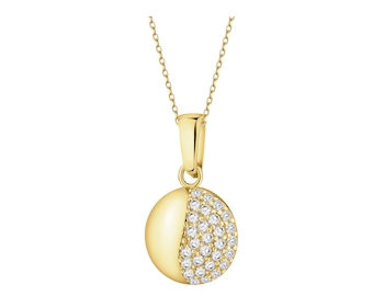 14 K Yellow Gold Pendant with Cubic Zirconia